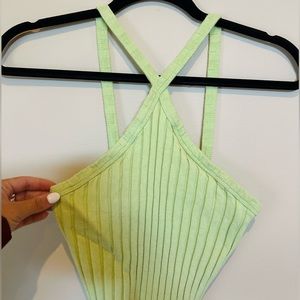 Zara green halter crop top